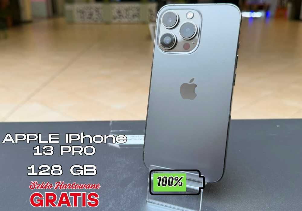 Apple iPhone 13 Pro | 128 GB | Kondycja 100 % | CZARNY | GRATIS