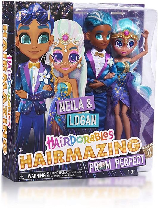 Две куклы с сюрпризами Hairdorables Hairmazing Prom Set, Neila и Logan