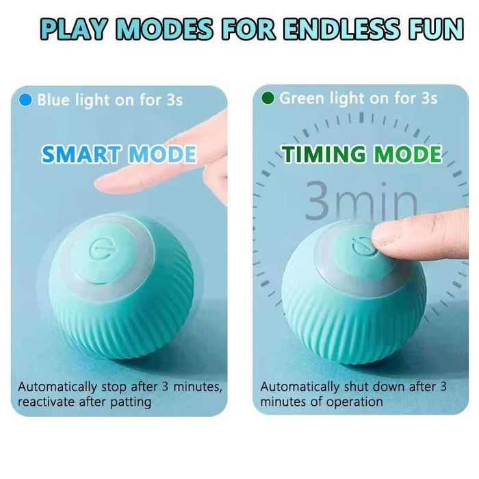 Игрушка для кошек и котов USB smart мяч-шарик с хаотичным движением