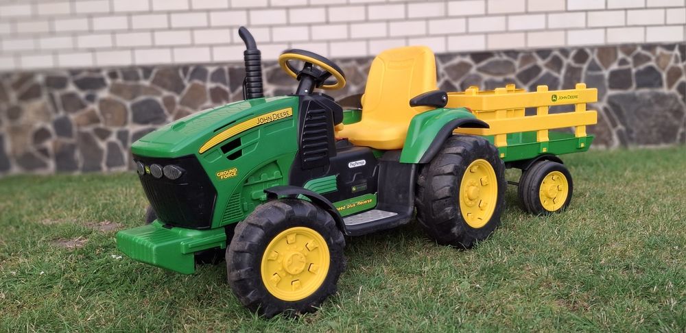 Дитячий електротрактор Peg Perego John Deere з причепом (12V)
