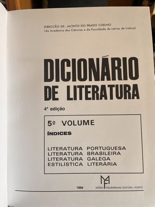 Dicionário de Literatura ( dir. Jacinto Prado Coelho)