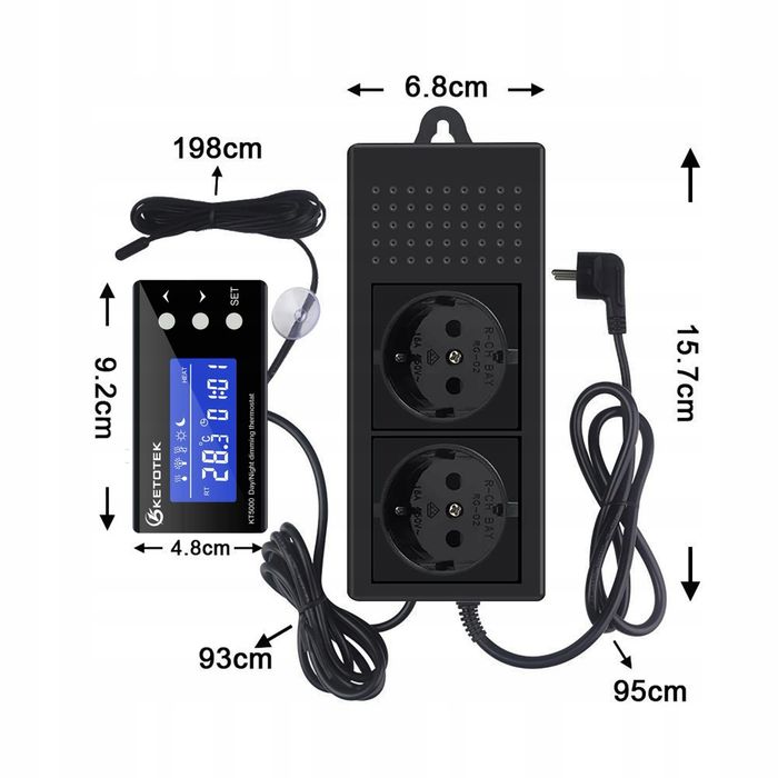 Termostat do terrarium akwarium Ketotek KT5000