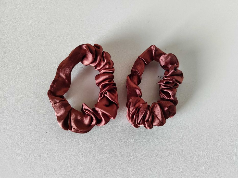 Gumki do włosów scrunchies hair brązowe