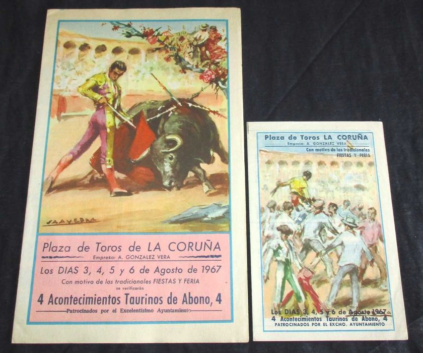 Panfleto Folheto Plaza de Toros de La Coruña Anos 60