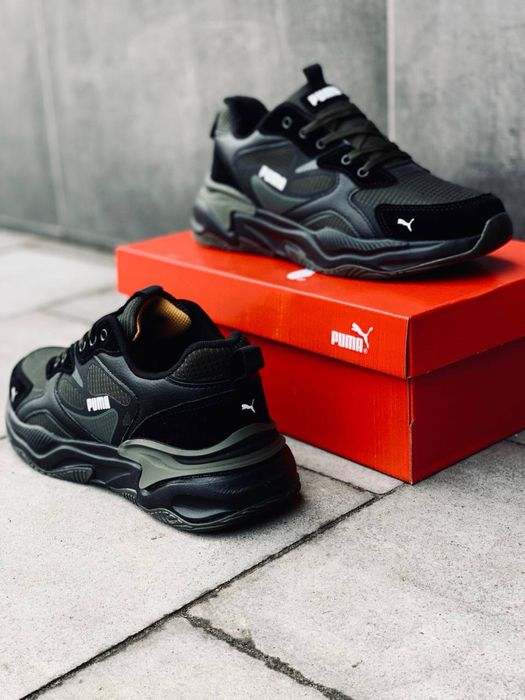 Мужские кроссовки puma black/khaki новинка этого сезона кросовки пума