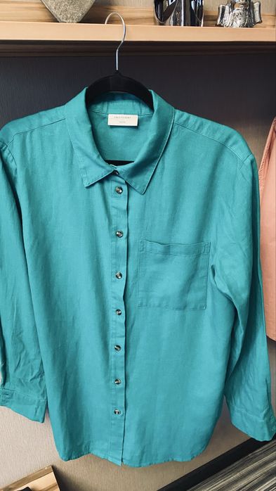 Рубашка лен H&M,massimo dutti