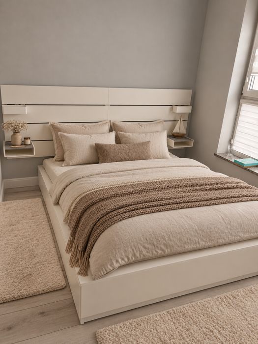 Łóżko IKEA NORDLI 160x200 białe małżeńskie z zagłówkiem szufladami pojemnikiem podwójne king size