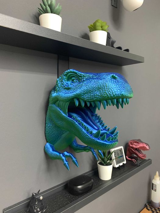 T-rex decoração para quarto ou escritório gamming studio 25cm