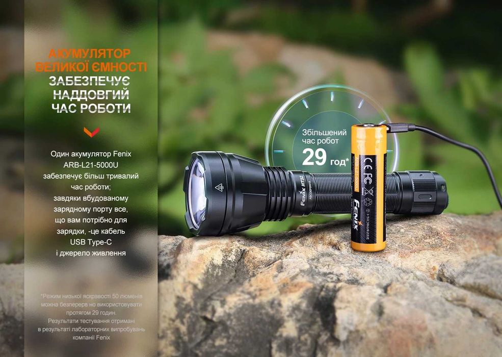 Fenix HT32 Ліхтар з Червоним та Зеленим Світлом, 2500 Люмен 640 Метрів