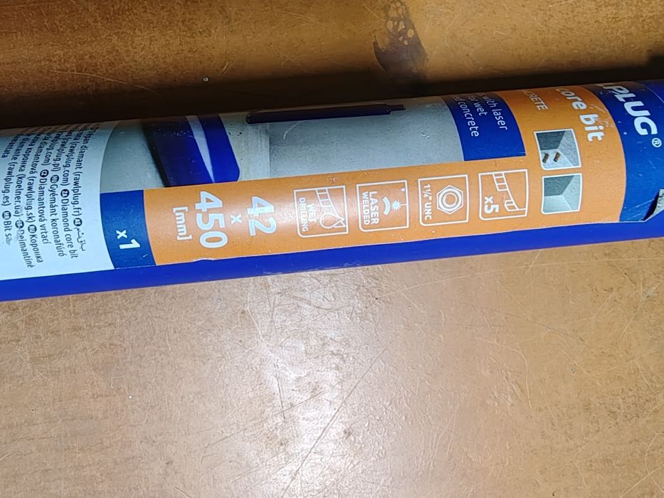 Rawl-plug korona diamentowa 1 1/4'' 42x 450mm