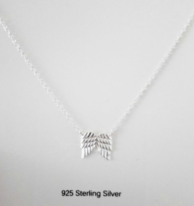 Łańcuszek srebrny skrzydła anioła, nowy, srebro próby 925