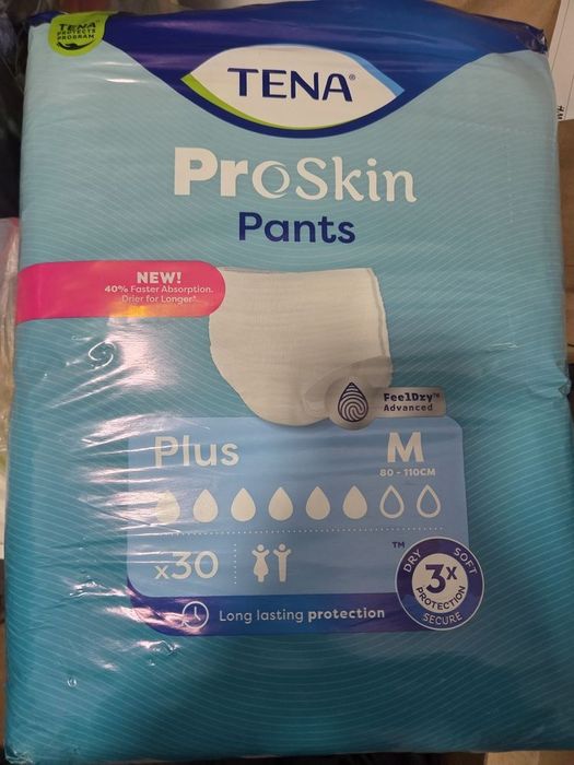 Nowe pieluchomajtki TENA ProSkin Pants Plus/Super, rozm. M, 30 szt.