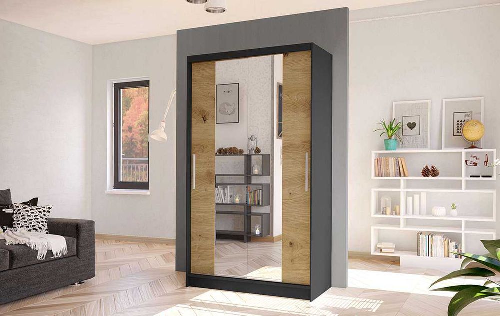 Nowa Szafa przesuwna garderoba ATLAS 2 100cm Fronty lustrzane