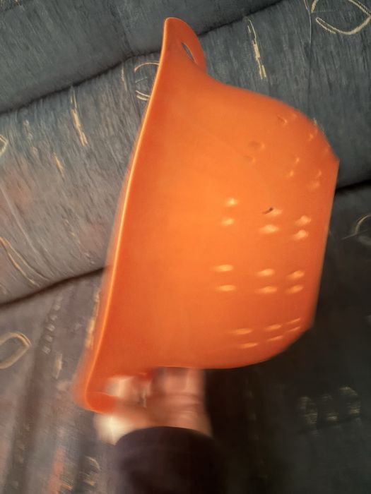 Durszlak Cedzak Kuchenny Pomarańczowy Retro Styl 2 Uchwyty