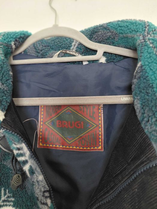 Brugi Vintage Retro PRL Zimowy polar śnieżki viral XL