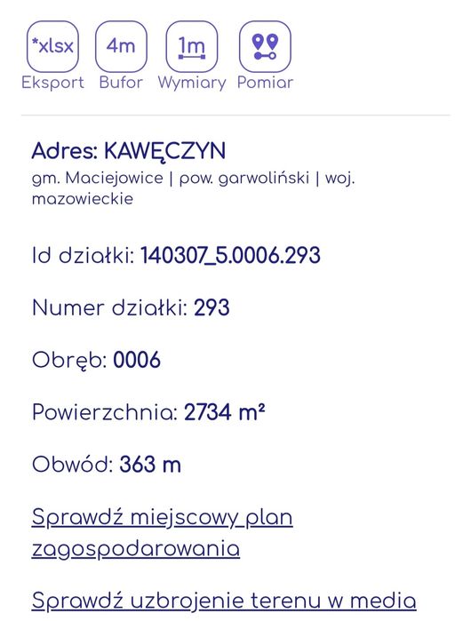 Działka budowlana 2700m/ Kawęczyn koło Maciejowic - Widok 3