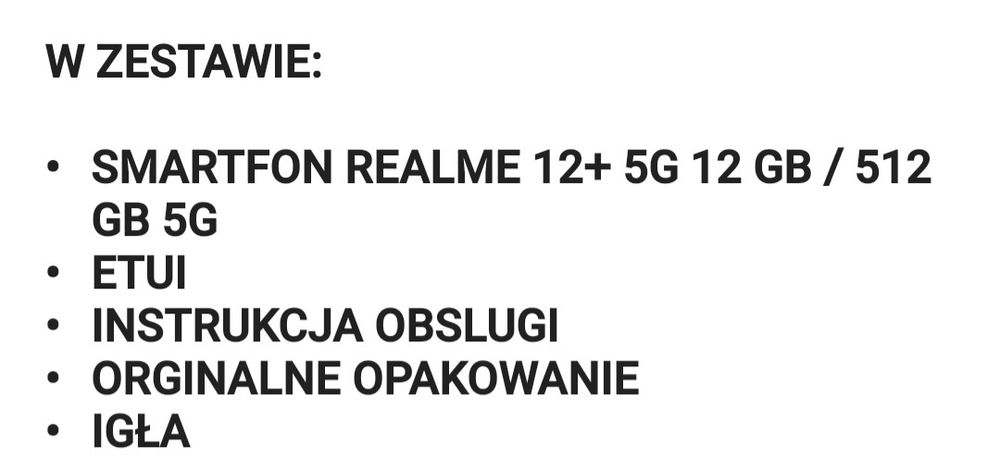 Smartfon  poco realme 12 + 512gb