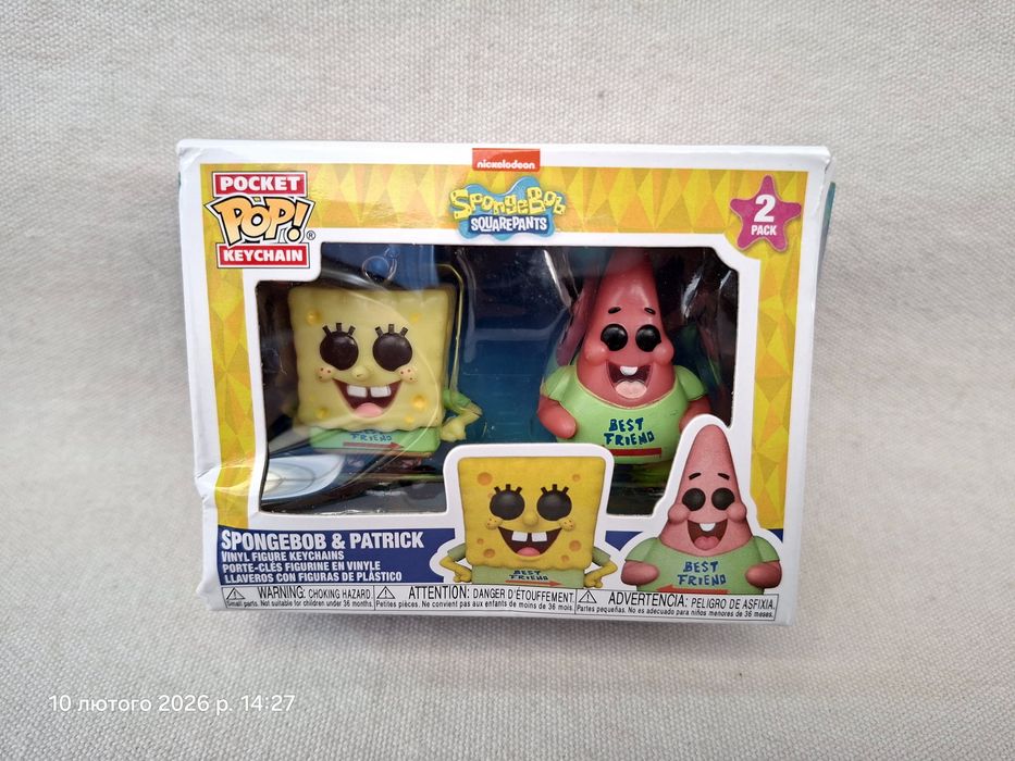 Фигурки брелоки фанко поп Губка Боб и Патрик Спанч Боб Spongebob pop