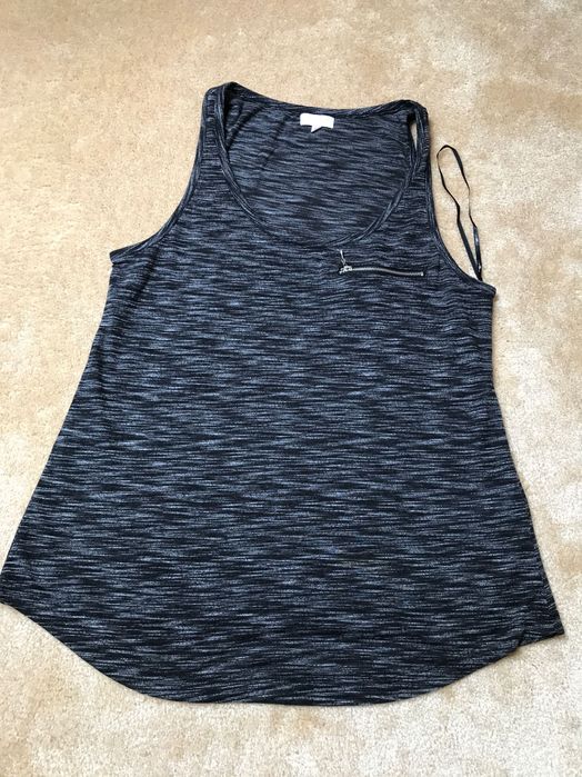 New Look jak nowa bluzka na ramiaczkach grafitowy melanż ozdobny suwak