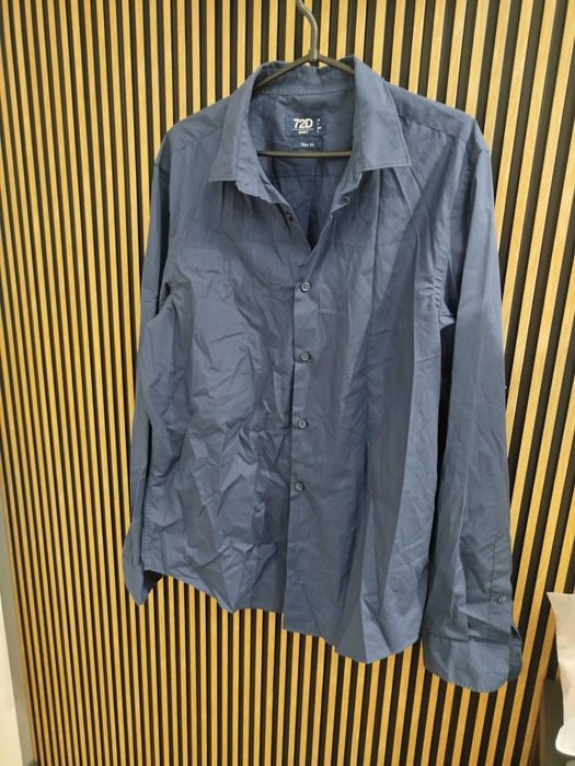 Nowa koszula męska granatowa slim fit – elegancka, rozm. L