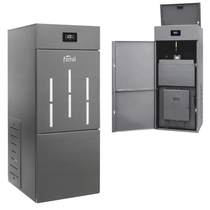 Kocioł piec pellet Ferolli 18kw montaż dotacja Czyste powietrze