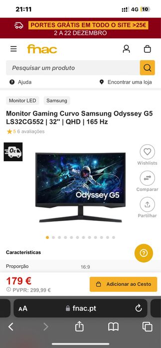 Monitor samsung odissey G5 32”