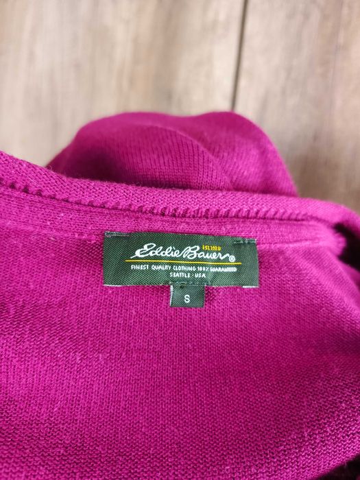 sweter cienki fuksja róż fiolet linen basic S 36