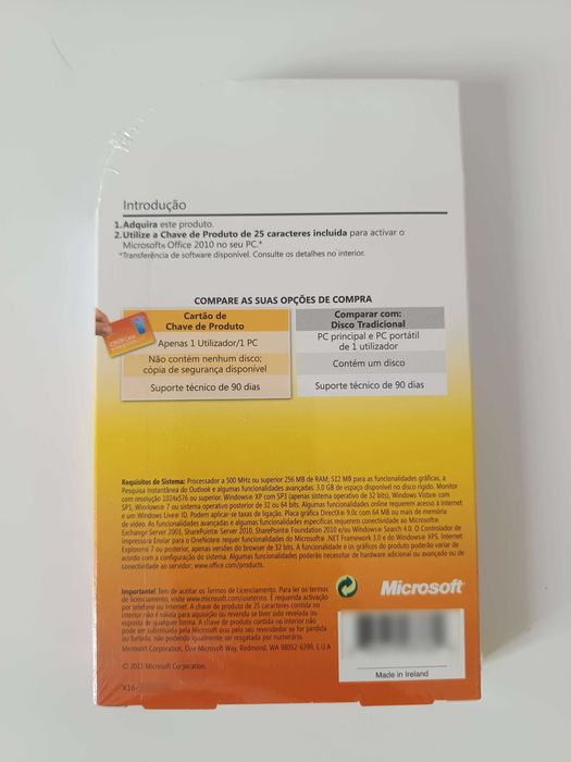 Office 2010 Home and Business (PT)(OEM) — Caixa Selada.