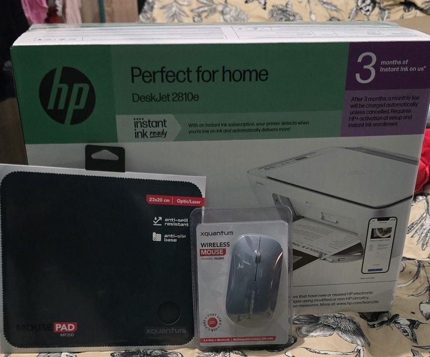 HP DeskJet 2810e + myszka Quantum zWM400G + podkładka Quantum MP200