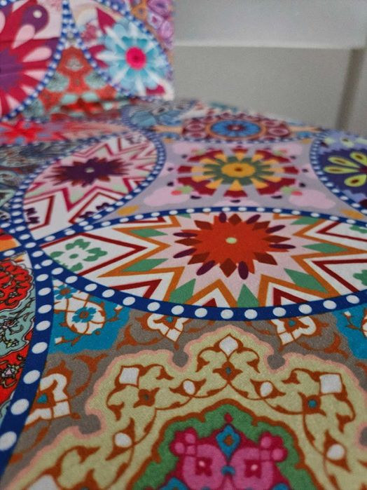 Pokrowce na krzesła wzór folklor kolorowe 4 szt uniwersalne