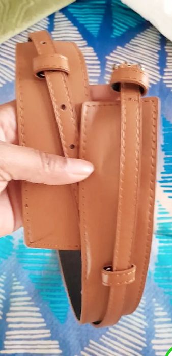 Nowy szeroki pasek brąz karmelowe 120 cm