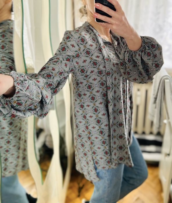 Nowa długa lejąca koszula boho z czokerem i kokardą by o la la!