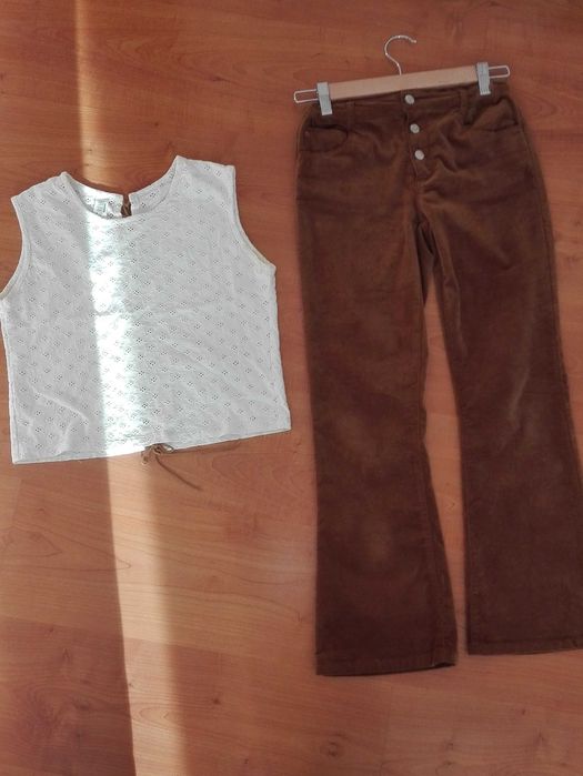 Top em linho, tamanho 10-12