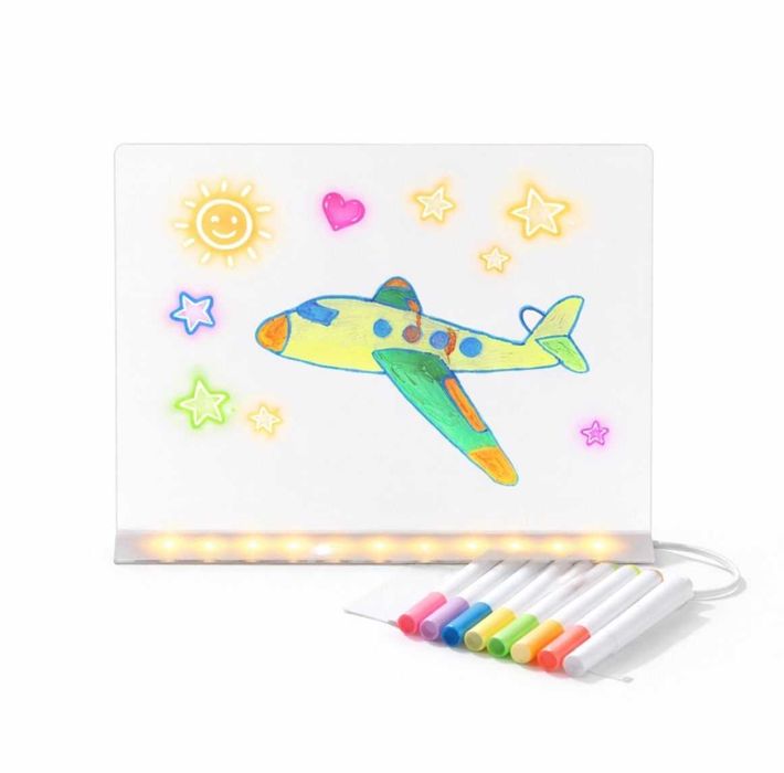 Tablica podświetlana do rysowania dla dzieci LED zmywalna pisaki