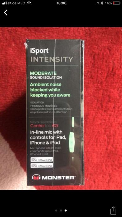 Phones monster isport intensity- novos e originais