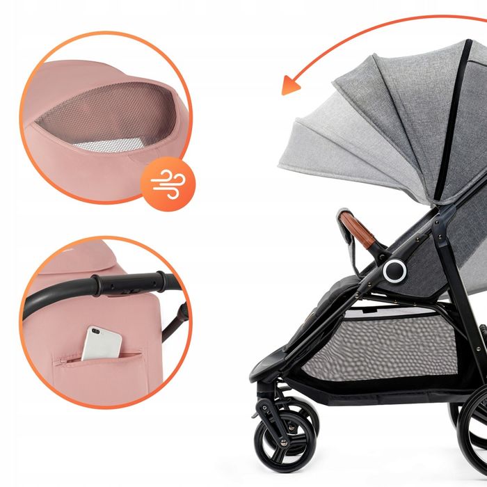 Kinderkraft Wózek spacerowy GRANDE PLUS GREY