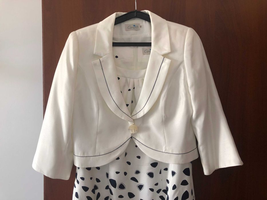 Eleganckie białe/ecru bolerko na Komunię, wesele (rozm. M/L)