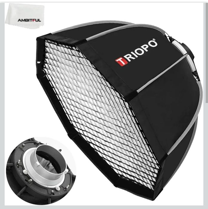Triopo przenośny uchwyt na zdjęcia koktagon Softbox 65cm