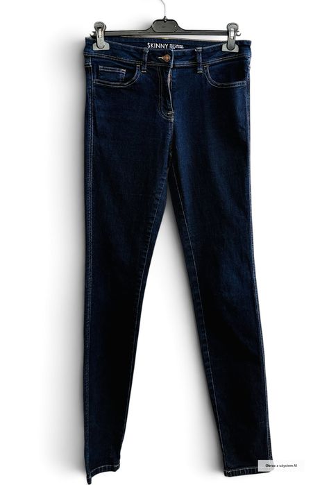 Jeansy rurki ciemnogranatowe dopasowane Denim Core M