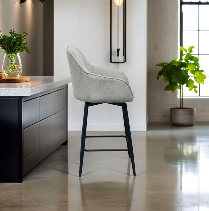 hoker obrotowy szary czarne nogi