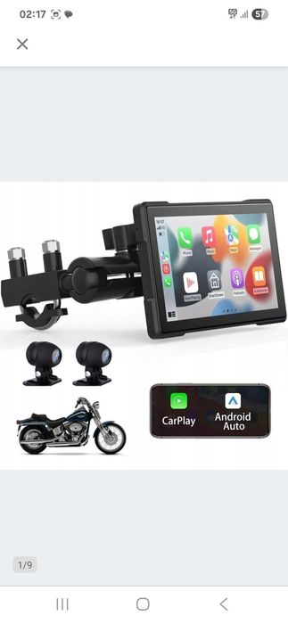 MOTOCYKLOWY REJESTRATOR wideo 2X kamery full hd carpley/Android auto