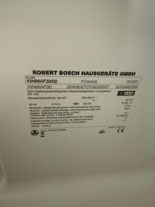 Frigorifico Bosch KIN86AF30 para peças