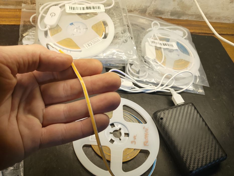 USB  Світлодіодна стрічка COB  - 400leds/m  5v usb