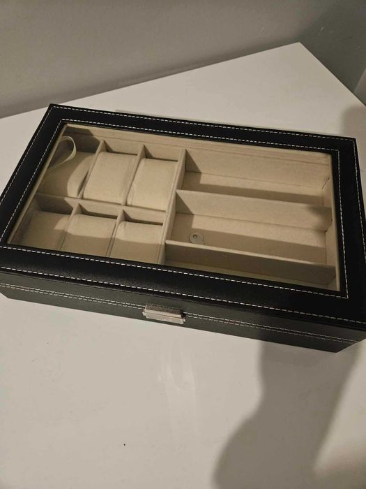Kuferek szkatułka etui pudełko organizer na zegarki i okulary