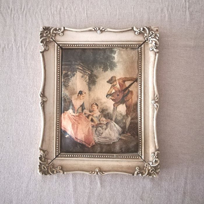 Quadro vintage com pintura almofadada