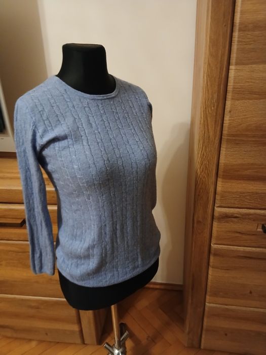 Sweter błękitny z dodatkiem wełny  H&M rozmiar S