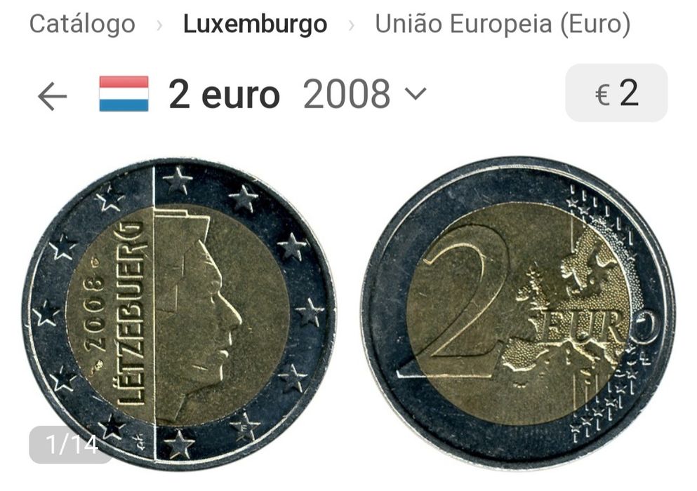 Moeda 2€, Luxemburgo 2008
