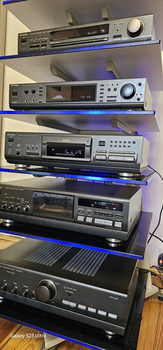 Technics-zestaw audio, wieża, oryginalne piloty-IDEALNY STAN