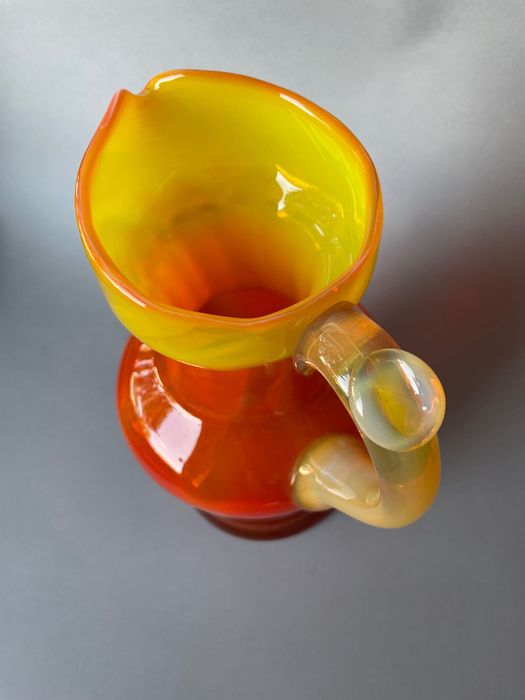 Dzbanek Fiedorowicz HSG Ząbkowice kolorowe szkło PRL