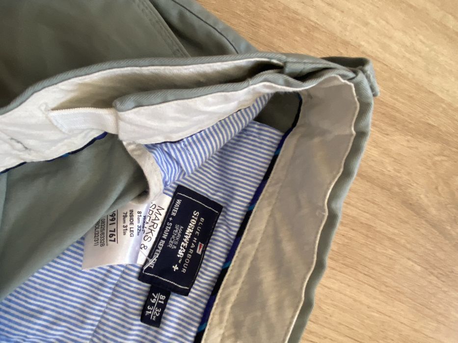 Marks & Spencer S M męskie spodnie  spodnie chinosy zielone